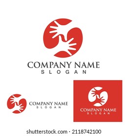 Hand help logo and symbol vector
