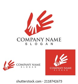 Hand help logo and symbol vector