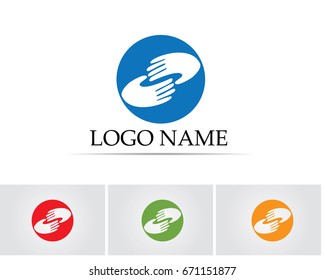 Hand help logo and symbols 