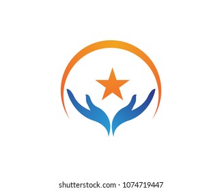 Hand help logo and symbols template icons app,