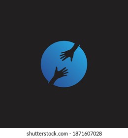 aplicación para iconos de plantillas de símbolos y logotipo de ayuda de mano