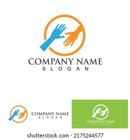 Hand help logo and symbols template icons app