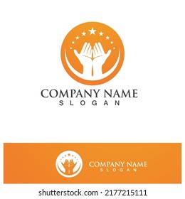 aplicación para iconos de plantillas de símbolos y logotipo de ayuda de mano