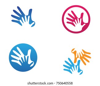 Hand help logo and symbols template icons app
