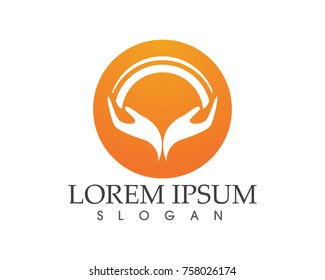 Hand help logo and symbols template icons app
