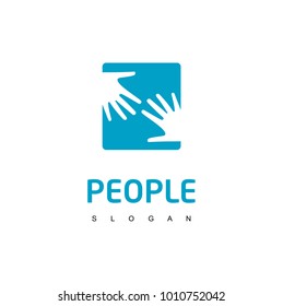 Hand Help Logo, Team Work, Social Design