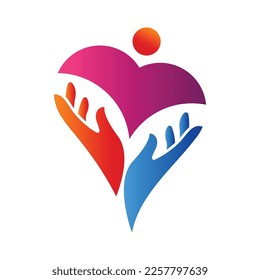 hand help people logo vector design