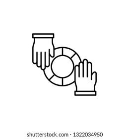 hand, help, search icon. Element of teamwork for mobile concept and web apps illustration. Thin line icon for website design and development, app development