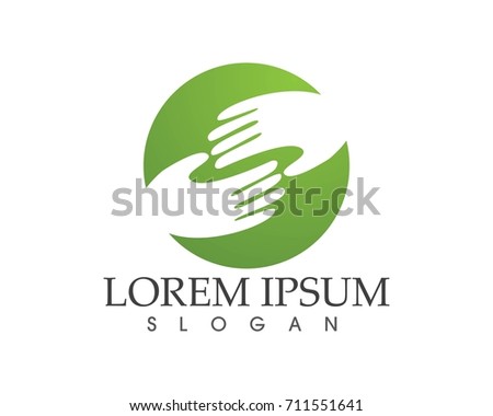 Hand help stylized logo and symbols
