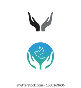 Hand and help vector logo and symbols template icons app