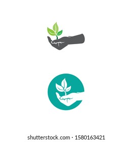 Hand and help vector logo and symbols template icons app
