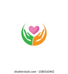 Hand and help vector logo and symbols template icons app