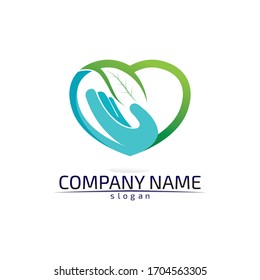 Hand and help vector logo and symbols template icons app