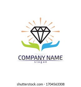 Hand and help vector logo and symbols template icons app