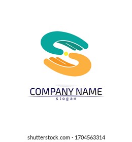 Hand and help vector logo and symbols template icons app