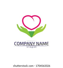 Hand and help vector logo and symbols template icons app