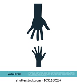 Hand Helping Icon Vector Logo Template Illustration Design. Vector EPS 10.