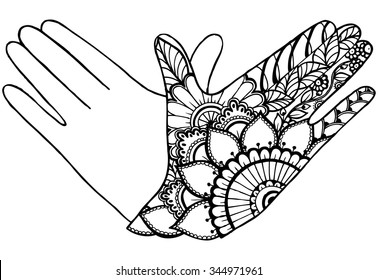 Hand Henna Drawing Place Your Image Stock Vector (Royalty Free ...