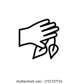 Hand herb leaf icon. Simple line, outline vector elements of alternative medicine icons for ui and ux, website or mobile application