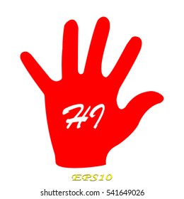 hand, hi, icon, vector illustration EPS 10