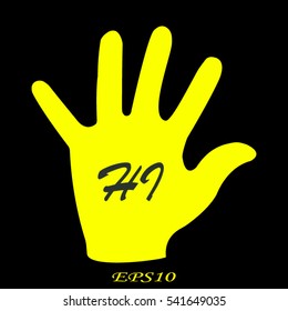 hand, hi, icon, vector illustration EPS 10