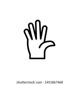 Hand High Five Gesture Outline Icon Stock Vector (Royalty Free ...