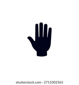 Mano alta cinco levantado en la palma de aire dedo emoji símbolo símbolo icono Ilustración vectorial aislada plana
