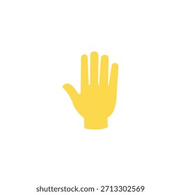Mano alta cinco levantado en la palma de aire dedo emoji símbolo símbolo icono Ilustración vectorial aislada plana