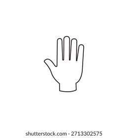 Mano alta cinco levantado en la palma de aire dedo emoji símbolo símbolo icono Ilustración vectorial aislada plana