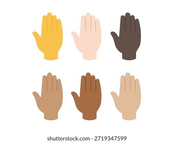 mão alta cinco levantado na palma de ar dedo símbolo emoji ícone ícone ícone vetor ilustração isolado plano