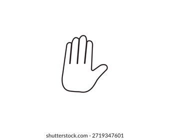 Hand hoch fünf erhöht in der Luft Palm Finger Emoji Symbol Symbol Vektorgrafik einzeln flach