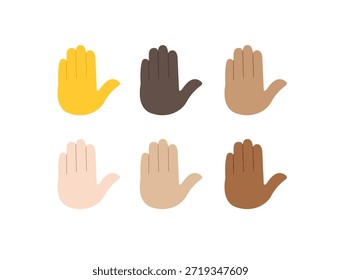 mão alta cinco levantado na palma de ar dedo símbolo emoji ícone ícone ícone vetor ilustração isolado plano