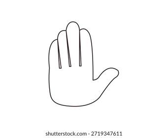 mão alta cinco levantado na palma de ar dedo símbolo emoji ícone ícone ícone vetor ilustração isolado plano