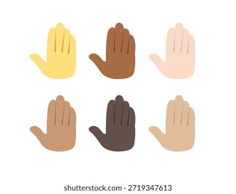 mão alta cinco levantado na palma de ar dedo símbolo emoji ícone ícone ícone vetor ilustração isolado plano