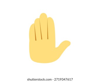 Mano alta cinco levantado en la palma de aire dedo emoji símbolo símbolo icono Ilustración vectorial aislada plana