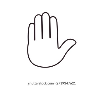 mão alta cinco levantado na palma de ar dedo símbolo emoji ícone ícone ícone vetor ilustração isolado plano