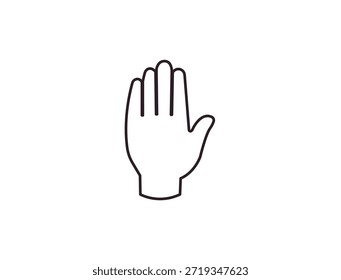 mão alta cinco levantado na palma de ar dedo símbolo emoji ícone ícone ícone vetor ilustração isolado plano