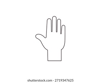 Hand hoch fünf erhöht in der Luft Palm Finger Emoji Symbol Symbol Vektorgrafik einzeln flach
