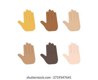mão alta cinco levantado na palma de ar dedo símbolo emoji ícone ícone ícone vetor ilustração isolado plano
