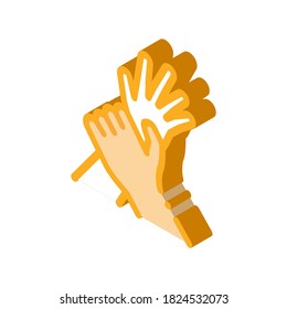 hand hold arm stop hit icon vector. isometric hand hold arm stop hit sign. color isolated symbol illustration