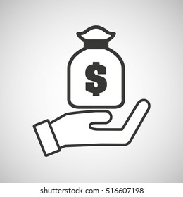 hand hold bag money safe icon vector illustration eps 10