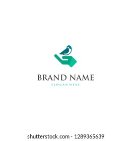 Hand Hold Bird Abstract Illustration Business Modern Logo