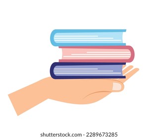 hand hold a book. read a book. reading book concept. world book day