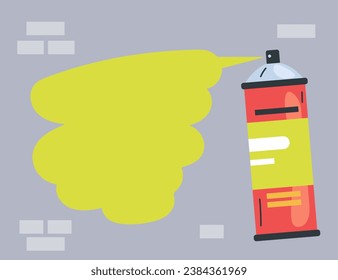 Handhalten Sie Flaschenspray und zeichnen Graffiti Sprachblase Konzept. Vektorgrafik-Design-Illustration
