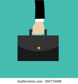 Hand hold briefcase,vector