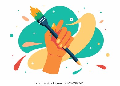 Hand hold brush for your design painting or background your event