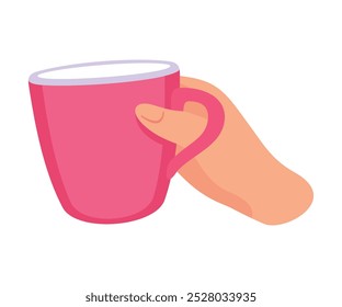 Hand halten Keramik Becher oder Tasse mit Tee oder Kaffee Vektorgrafik