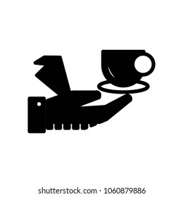 hand hold coffee cup vector icon