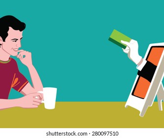 Hand hold credit card to pay 