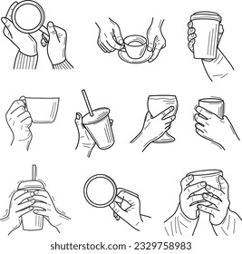 hand hold a cup collection